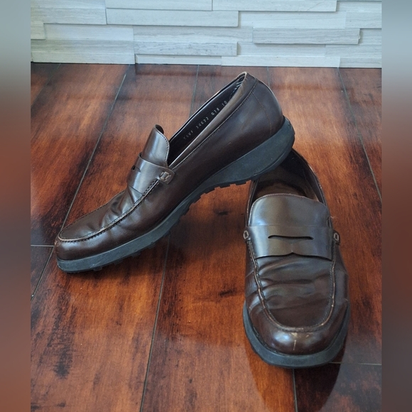 Men's Salvatore Ferragamo Brown Leather Loafers Size 10 - Picture 1 of 9